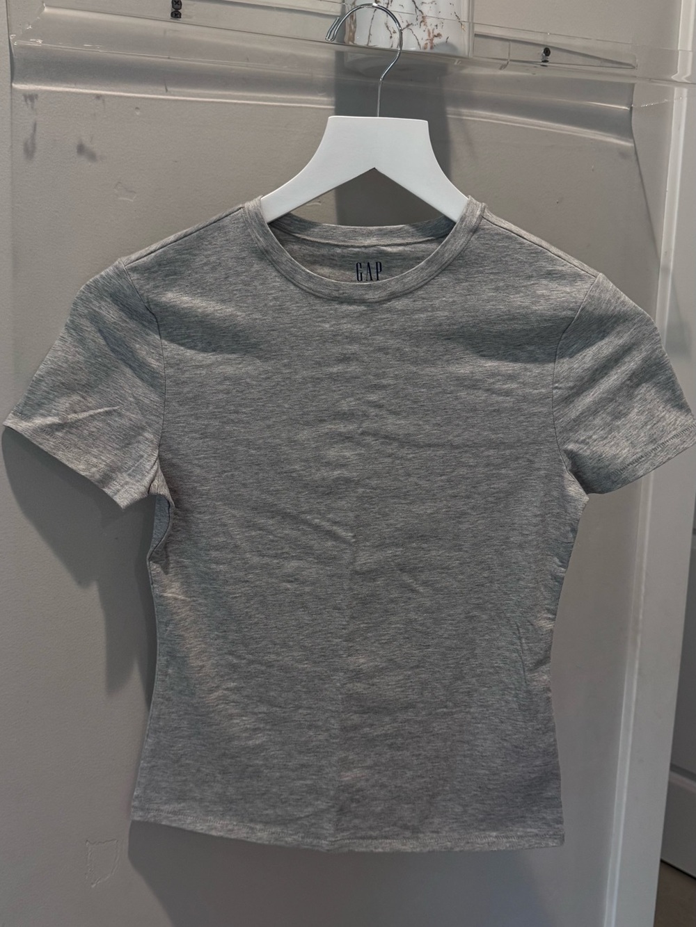 GAP Gray Heather Short-Sleeve Crewneck Tee